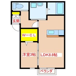 ハレクラニ川内　Ｂ棟の物件間取画像